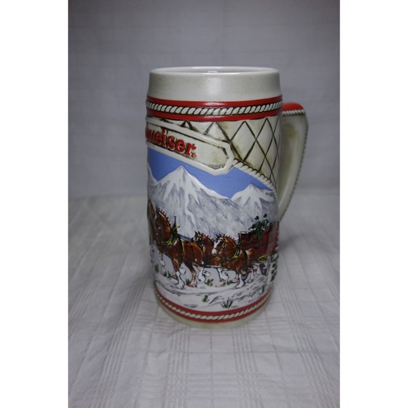 Budweiser 1985 Collectible Holiday Stein Clydesdale A Series Limited Edition - Picture 2 of 11